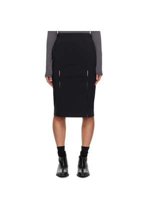 Youth Navy Front-Slit Midi Skirt