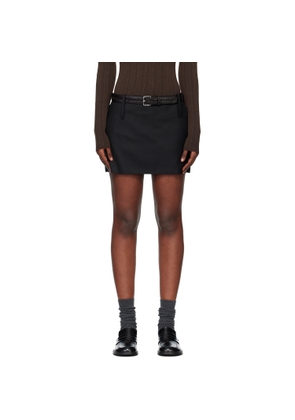 TONYWACK Black Distressed Wool Skort