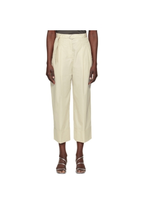 3.1 Phillip Lim Off-White Double Pleat Wide Cropped Trousers