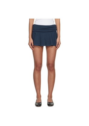 SKIMS Navy Cotton Jersey Foldover Mini Skort
