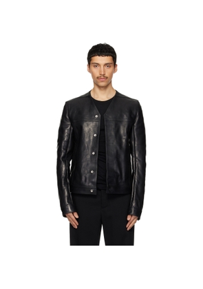 Rick Owens Black Temple Leather Work Jacket