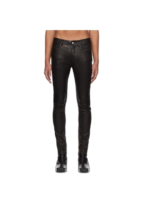 Rick Owens Black Temple Tyrone Leather Pants