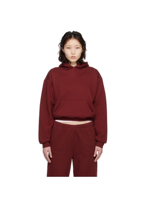 SKIMS Burgundy Cotton Fleece Classic Hoodie