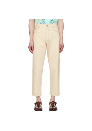 HARAGO Off-White Double Stitch Trousers