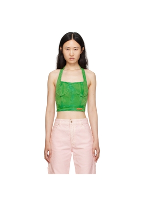 Heron Preston Green Distressed Tank Top