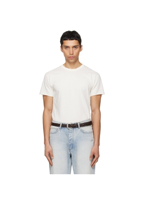TONYWACK Off-White Garment Dyed Raw Edge T-shirt