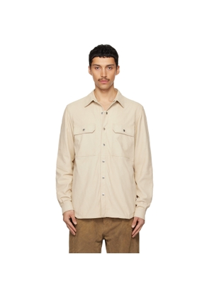 Rick Owens Beige Temple Leather Outershirt