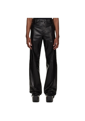 Rick Owens Black Temple Tailored Dietrich Leather Pants