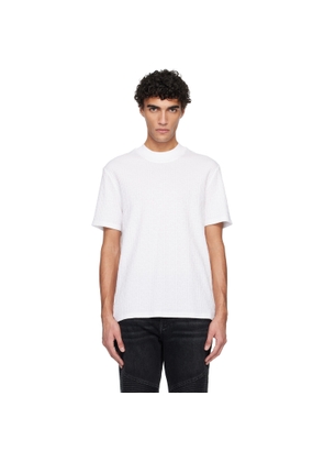 BALMAIN White Monogram Sponge T-shirt