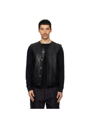 Rick Owens Black Temple Leather Work Vest