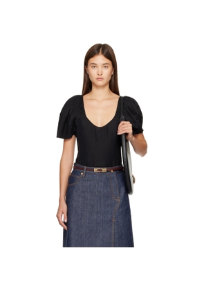 Tory Burch Black Scoop Top