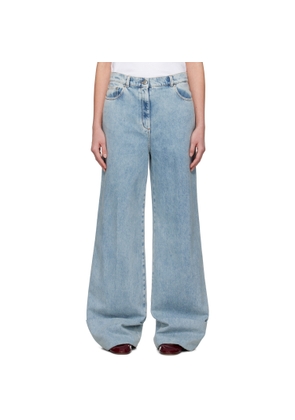 Lanvin Blue Wide-Leg Cuffed Jeans