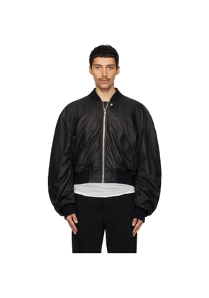 Rick Owens Black Temple Secchia Flight Jacket