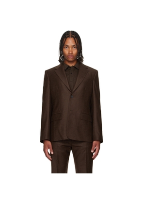 Ferragamo Brown Single Breasted Flannel Blazer