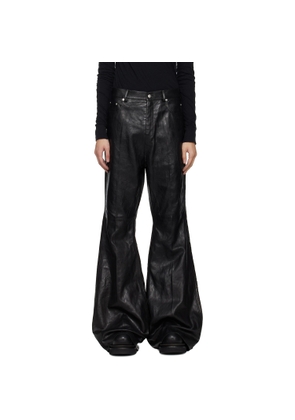 Rick Owens Black Temple Bolan Bootcut Leather Pants