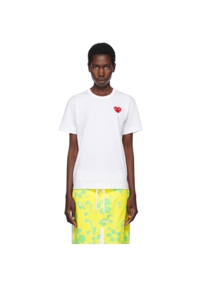 COMME des GARÇONS PLAY White Rhinestone Emblem Red Heart T-shirt