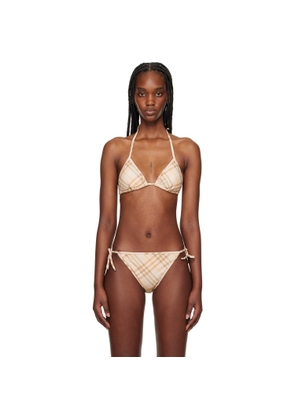 Burberry Beige Check Bikini Top