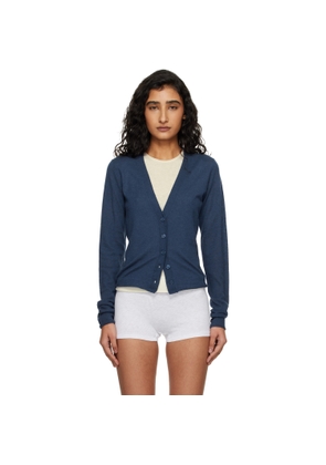 SKIMS Navy Featherweight Cashmere Cardigan
