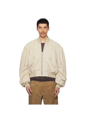 Rick Owens Beige & Gray Temple Reversible Secchia Flight Jacket