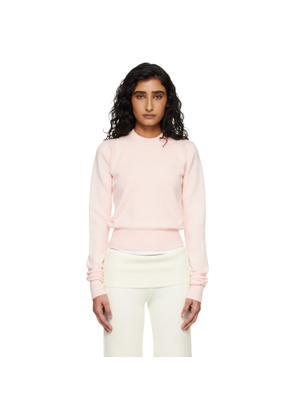 SKIMS Pink 'Sweater Knits' Ribbed Long Sleeve Fitted Sweater