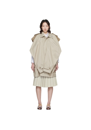 Maison MIHARA YASUHIRO Beige Vest Combined Balmacaan Trench Coat