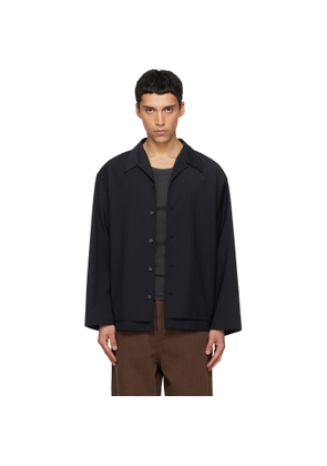 LE17SEPTEMBRE Navy Double-Layered Open Collar Shirt