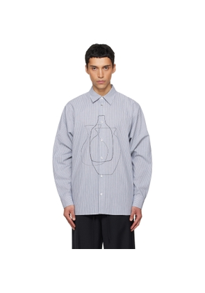 LE17SEPTEMBRE Navy Printed Striped Shirt