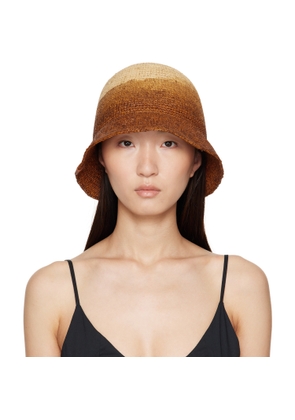 Staud Brown & Beige Meyers Crochet Bucket Hat