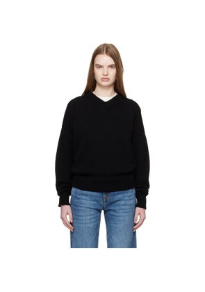 &Daughter Black Balla Slouch V-Neck Sweater