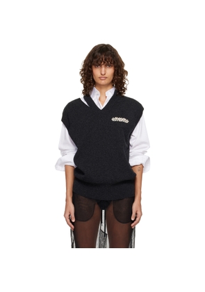 Simone Rocha Gray Merino Seam Bite Vest
