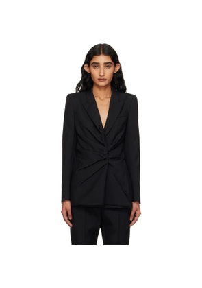 McQueen Black Twisted Lapel Blazer