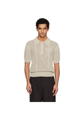 Lanvin Taupe Striped Polo