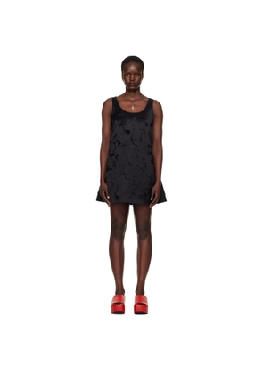 Marni Black Flared Duchess Satin Minidress