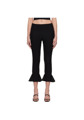 Nensi Dojaka Black Cropped Flared Trousers