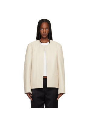 TOTEME Off-White Minimal Leather Biker Jacket