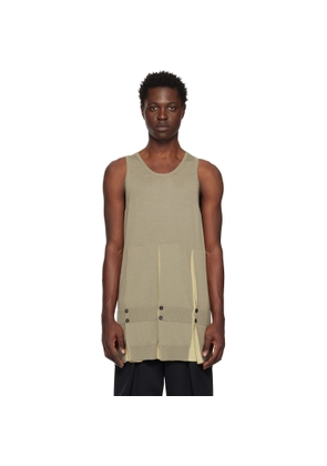T/SEHNE SSENSE Exclusive Khaki Pleated Tank Top
