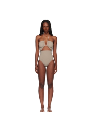 Rick Owens Taupe Temple Prong Bather Swimsuit
