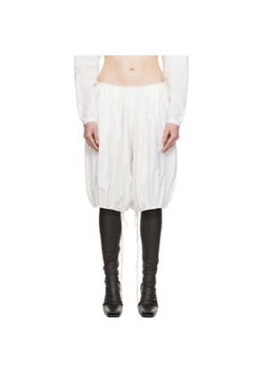 COLLEEN ALLEN White Cotton Gathered Bloomers