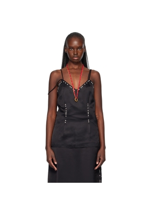 Wales Bonner Black Iris Studded Top
