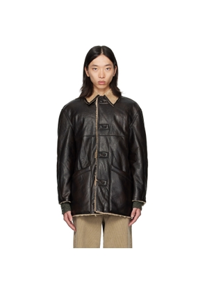 COOR Brown & Beige Reversible Eco Faux-Shearling Coat