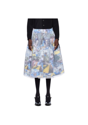 Comme des Garçons Multicolor Nylon Tulle & Paper Midi Skirt