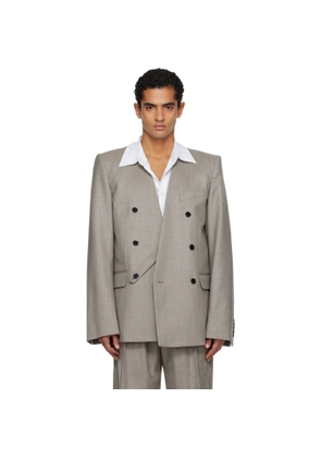 ALAINPAUL Taupe Minimalist Tailored Blazer