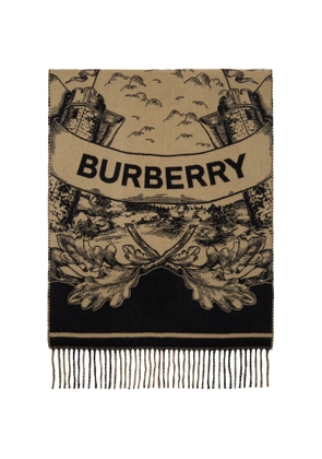 Burberry Beige Reversible EKD Cashmere Scarf