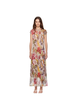 Silk Laundry Multicolor Mesh Maxi Dress