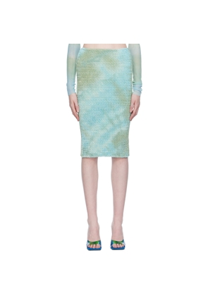 Off-White Blue Smocked Midi Skirt