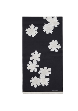Dries Van Noten Black Floral Scarf