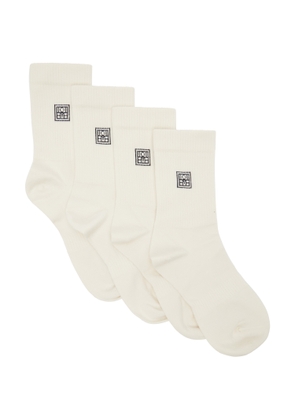 TOTEME Two-Pack Off-White Monogram Socks