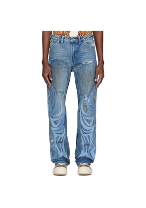 Who Decides War Blue 'WDW' Winged Carpenter Jeans