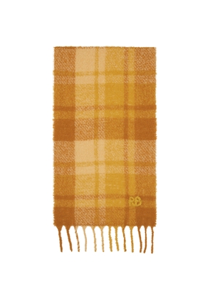 Ruslan Baginskiy Yellow Check Print Scarf