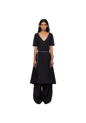 BAMBOU ROGER KWONG Black Cotton Poplin Midi Dress